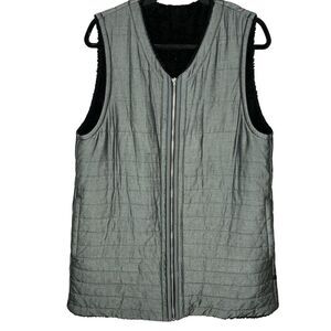 Lululemon Quilted Sherpa Reversable Vest‎ Full Zip Front Pockets Preppy Layer L